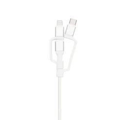 Linocell Premium USB-A till Micro-USB, Lightning och USB-C adapter Vit