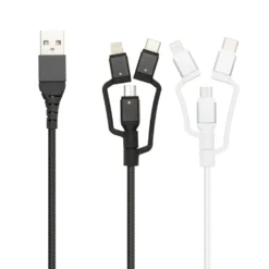 Linocell Premium USB-A till Micro-USB, Lightning och USB-C adapter Vit
