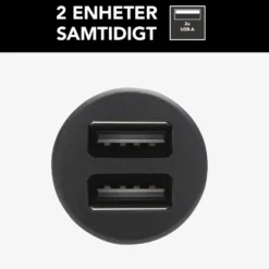 Linocell USB-billaddare med dubbla USB-portar 4,8 A Svart