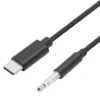 Linocell USB-C till 3,5 mm-kabel 1 m Svart