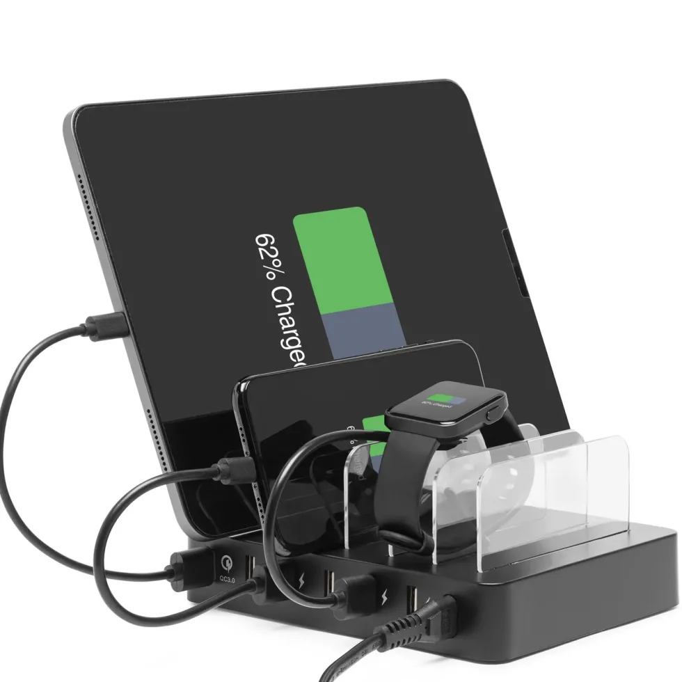 Linocell USB-laddstation med ställfunktion 6 portar