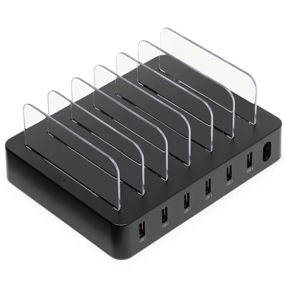 Linocell USB-laddstation med ställfunktion 6 portar