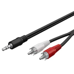 Ljudkabel 3,5 mm till 2x RCA 10 m