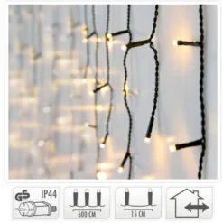 Ljusslinga Istapp 180 LED 6 m (svart)