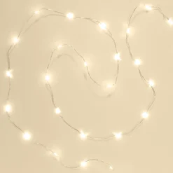 Ljusslinga Micro 40 LED 1,95 m, batteridriven (silver)