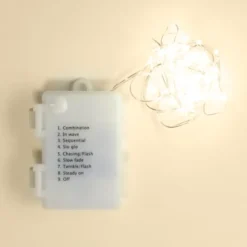 Ljusslinga Micro 40 LED 1,95 m, batteridriven (silver)