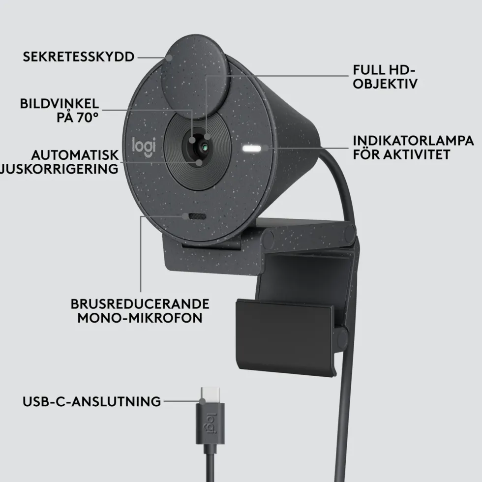 Logitech Brio 300 webbkamera USB-C