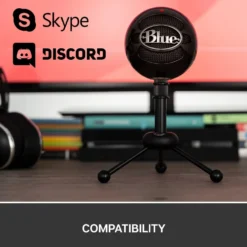Logitech C Blue Snowball USB-stereomikrofon Svart