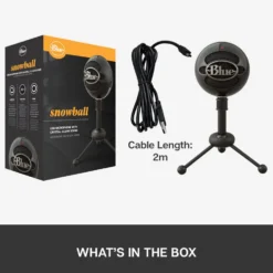 Logitech C Blue Snowball USB-stereomikrofon Svart