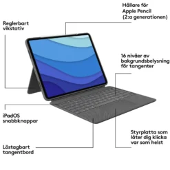 Logitech Combo Touch för iPad Pro 12,9” (5 & 6 gen.)