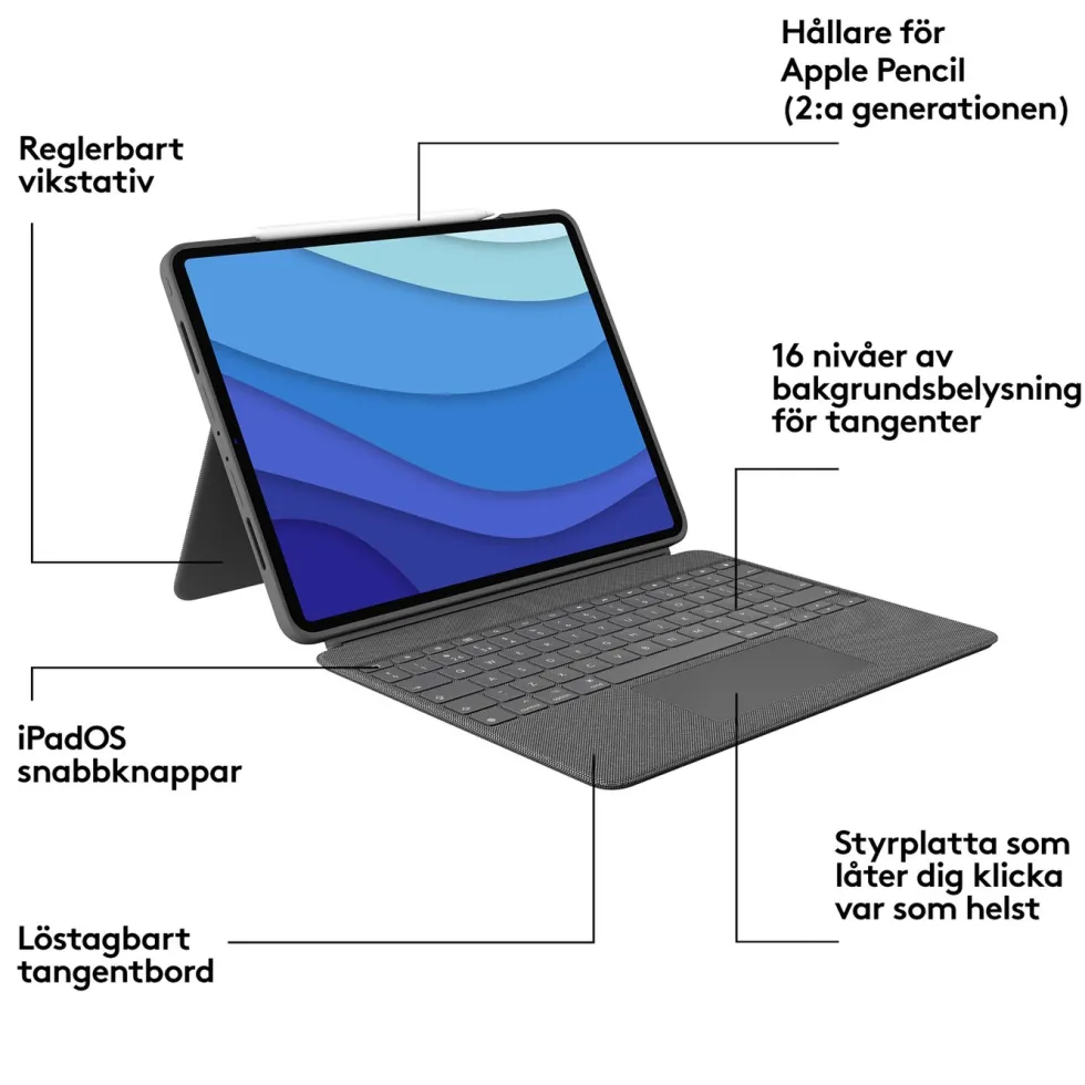 Logitech Combo Touch för iPad Pro 12,9” (5 & 6 gen.)