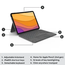 Logitech Combo Touch Tangentbord för iPad Air (4:e-5:e gen)