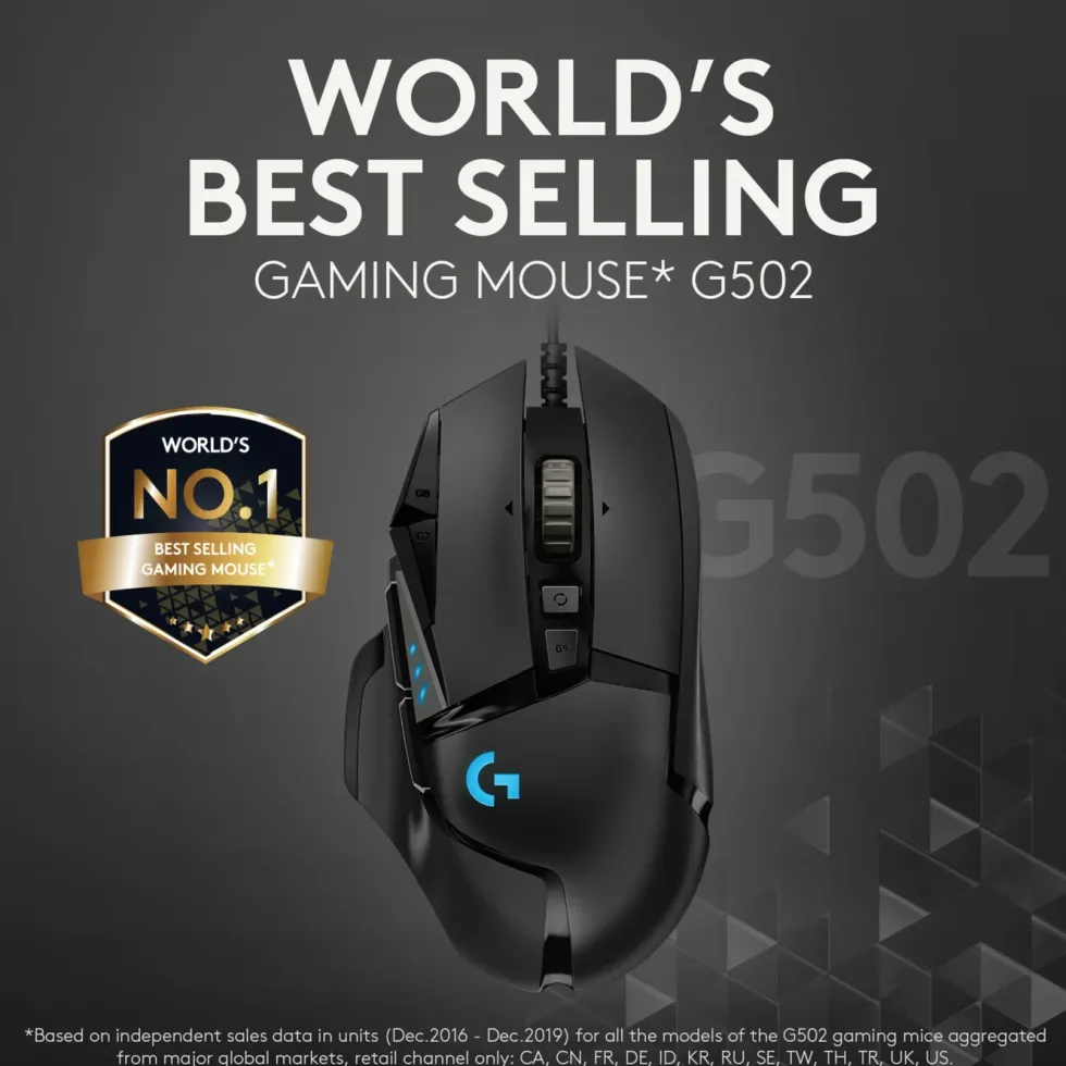 Logitech G 502 Hero Gaming-mus för proffs