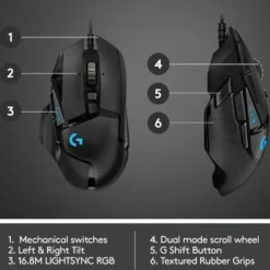 Logitech G 502 Hero Gaming-mus för proffs
