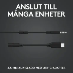Logitech G 333 In-ear gaminghörlurar Svart