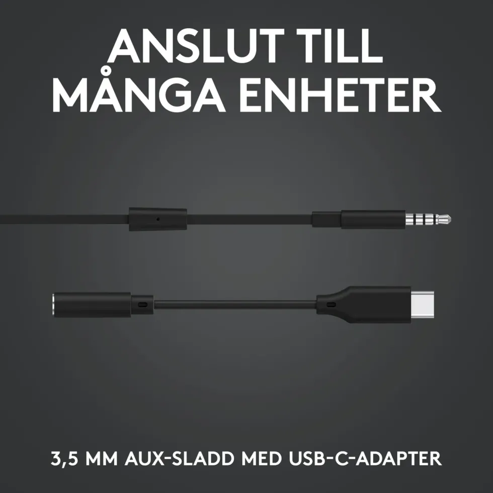 Logitech G 333 In-ear gaminghörlurar Svart