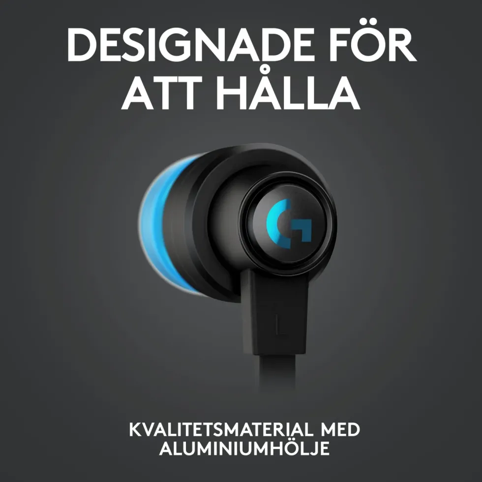 Logitech G 333 In-ear gaminghörlurar Svart