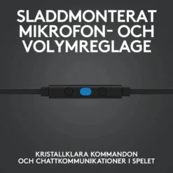 Logitech G 333 In-ear gaminghörlurar Svart