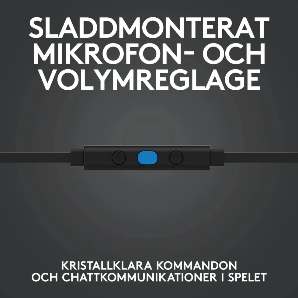Logitech G 333 In-ear gaminghörlurar Svart