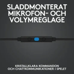 Logitech G 333 In-ear gaminghörlurar Svart