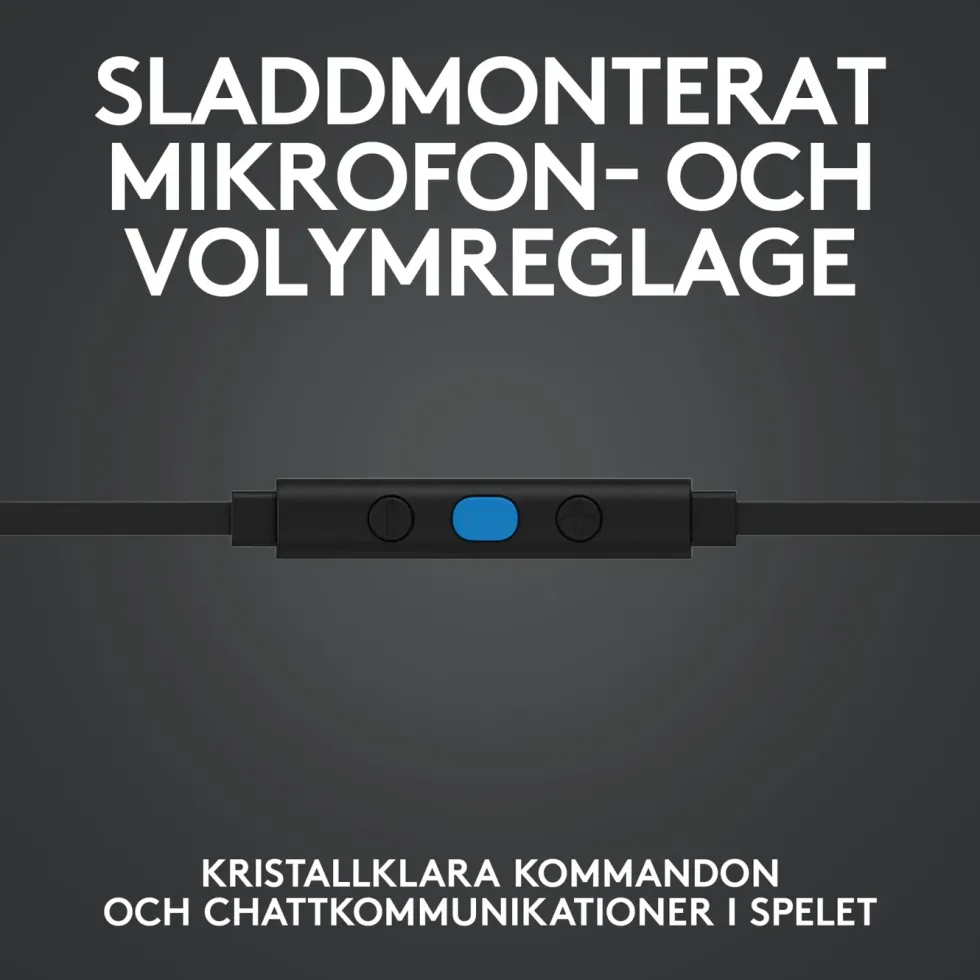Logitech G 333 In-ear gaminghörlurar Svart