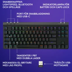 Logitech G515 Lightspeed TKL Linear Black