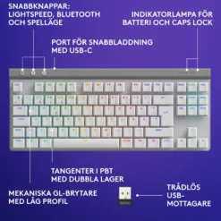 Logitech G515 Lightspeed TKL Tactile Vit