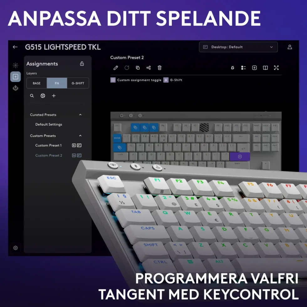 Logitech G515 Lightspeed TKL Tactile Vit