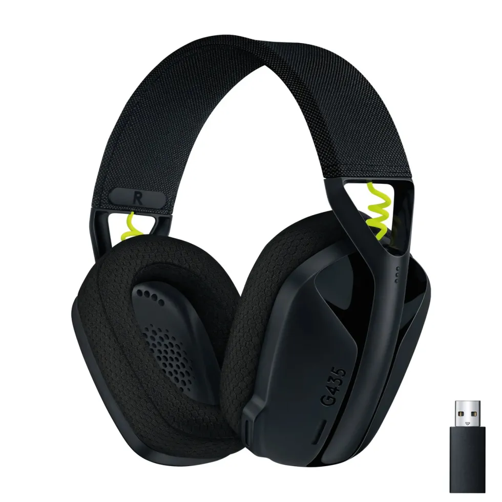 Logitech G 435 Lightspeed Trådlöst gaming-headset Svart & Neongul