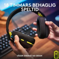 Logitech G 435 Lightspeed Trådlöst gaming-headset Svart & Neongul