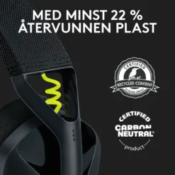 Logitech G 435 Lightspeed Trådlöst gaming-headset Svart & Neongul