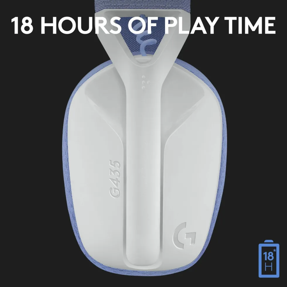 Logitech G 435 Lightspeed Trådlöst gaming-headset Off-white & Lila