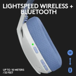 Logitech G 435 Lightspeed Trådlöst gaming-headset Off-white & Lila
