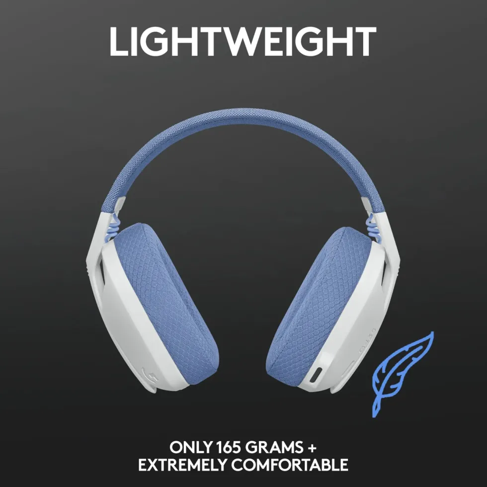 Logitech G 435 Lightspeed Trådlöst gaming-headset Off-white & Lila