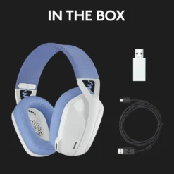 Logitech G 435 Lightspeed Trådlöst gaming-headset Off-white & Lila