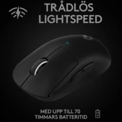 Logitech G Pro X Superlight Trådlös gaming-mus Svart