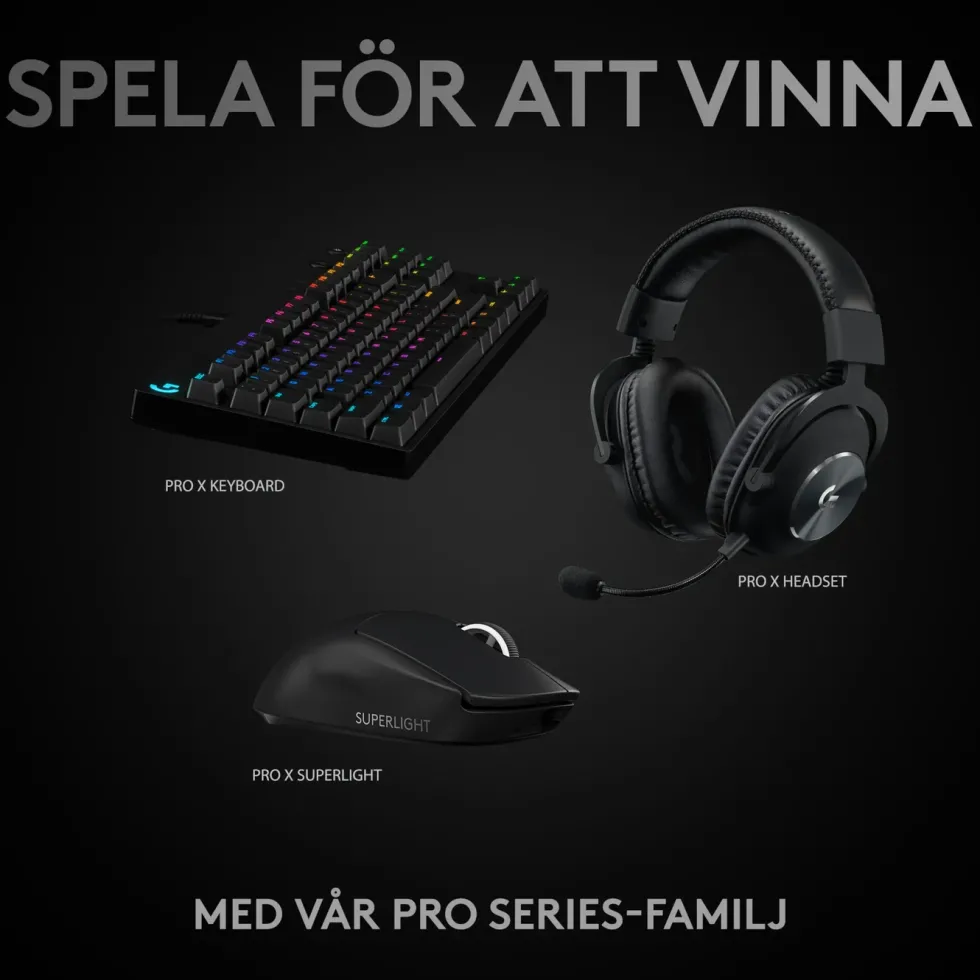 Logitech G Pro X Superlight Trådlös gaming-mus Svart