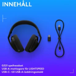 Logitech G321 Trådlöst gamingheadset Svart
