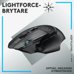 Logitech G 502 X Lightspeed Trådlös gamingmus Svart