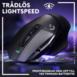 Logitech G 502 X Lightspeed Trådlös gamingmus Svart