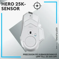 Logitech G 502 X Lightspeed Trådlös gamingmus Vit