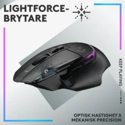 Logitech G 502 X Plus Trådlös gamingmus Svart
