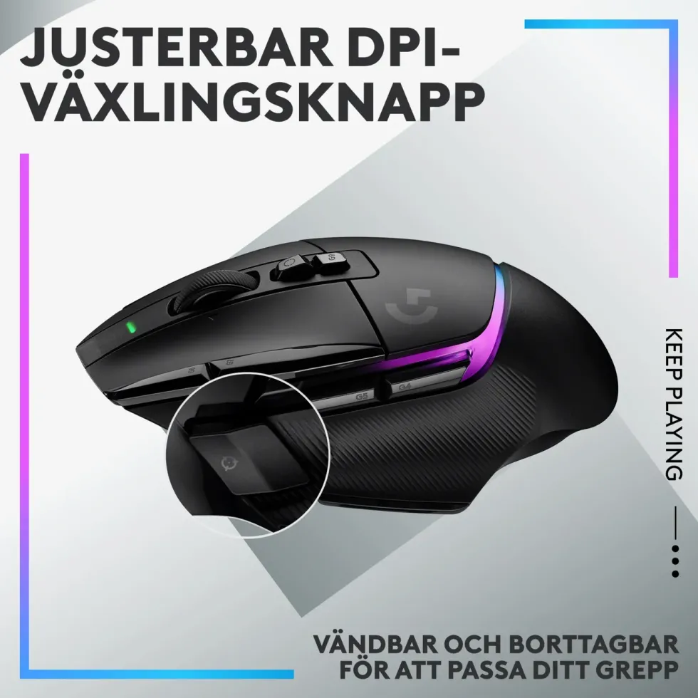 Logitech G 502 X Plus Trådlös gamingmus Svart