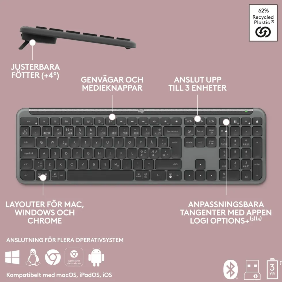 Logitech K950 Signature Slim Trådlöst tangentbord