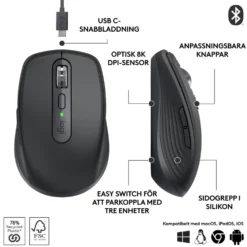 Logitech MX Anywhere 3S Trådlös mus Graphite