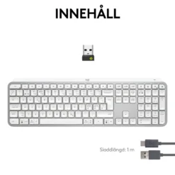 Logitech MX Keys S Trådlöst tangentbord Pale Grey
