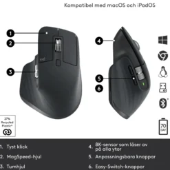 Logitech Mx Master 3s Trådlös datormus Graphite