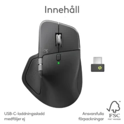 Logitech MX Master 4 Trådlös ergonomisk datormus Graphite