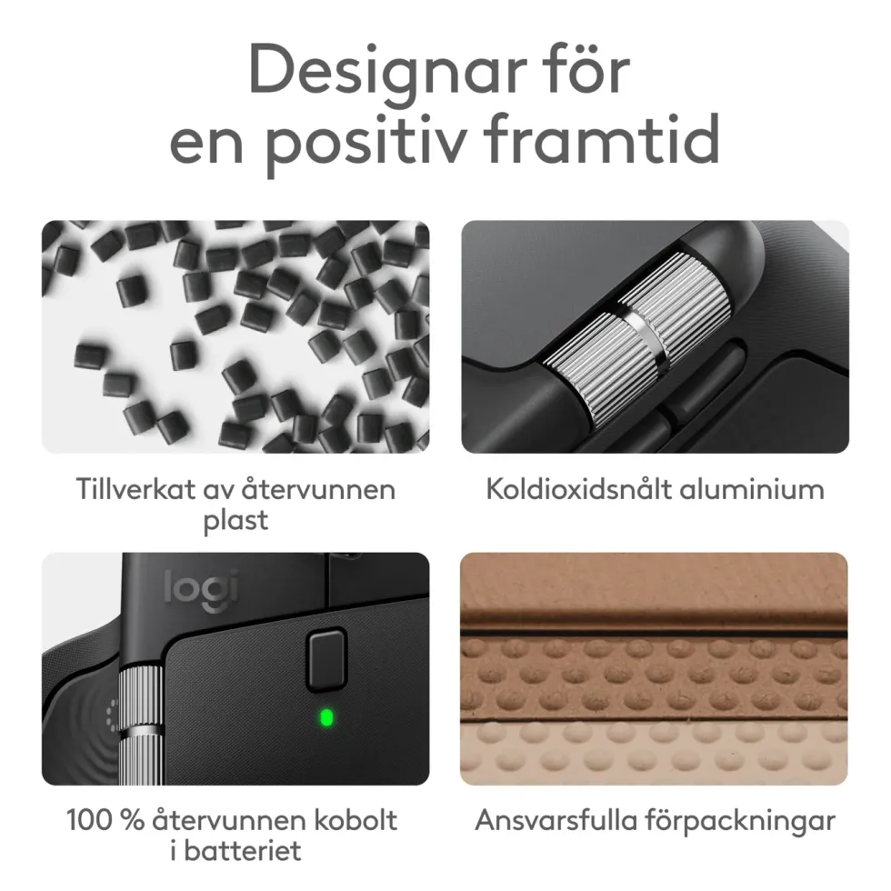 Logitech MX Master 4 Trådlös ergonomisk datormus Graphite
