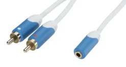 Luxorparts Adapter 2x RCA-hanar till 3,5 mm-hona